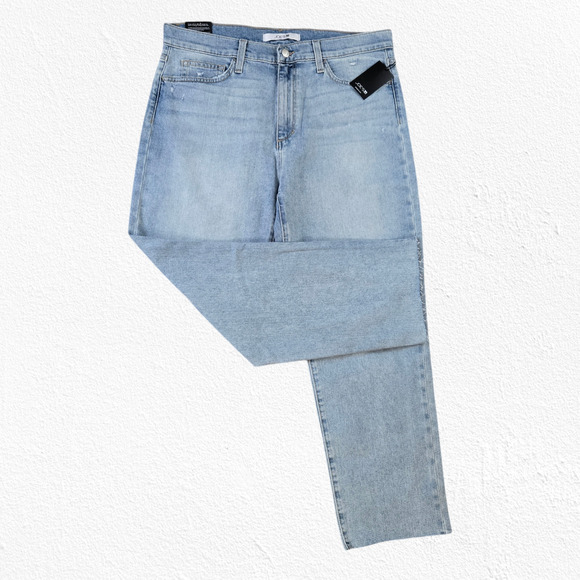 Joe's Jeans Light Wash Distressed Tomboy Slim Ankle Crop Straight Jeans Size 31 - Picture 1 of 13